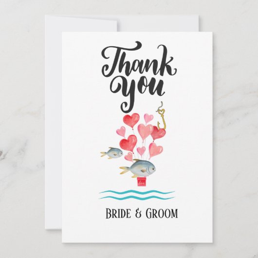 愛結婚の魚釣りは魚釣り感謝してい 招待状 (正面)