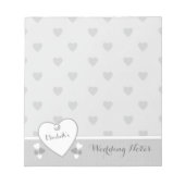 愛結婚ハートの灰色 ノートパッド (正面)