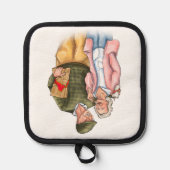 愛結婚人の記念日、かわいい老夫婦 鍋敷き (正面)