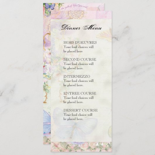 愛結婚式のコレクションの翼 メニュー (正面/裏面)