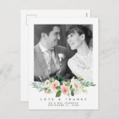 愛結婚情と写真感謝していポストカードピンクフローラ シーズンポストカード (正面/裏面)
