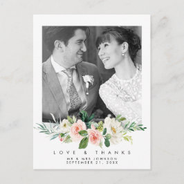 愛結婚情と写真感謝していポストカードピンクフローラ シーズンポストカード