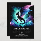 愛絵を描愛ドラゴン誕生日 招待状 (正面/裏面)