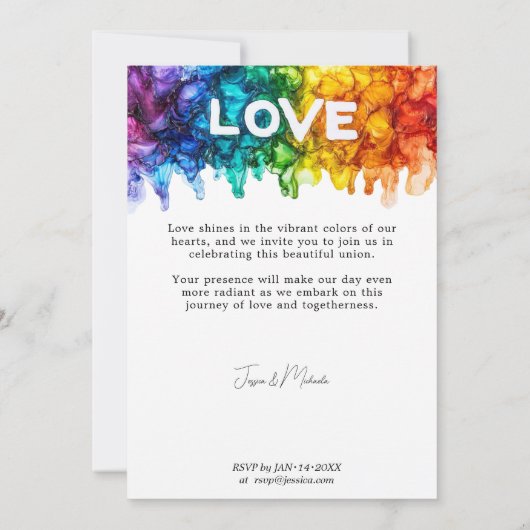 🌈愛絵を描LGBTQ結婚 招待状 (裏面)