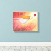 愛絵画の王女オーロラのアートウォーターカラー キャンバスプリント (インサイチュ (ウッドフロア))