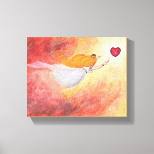 愛絵画の王女オーロラのアートウォーターカラー キャンバスプリント (正面)