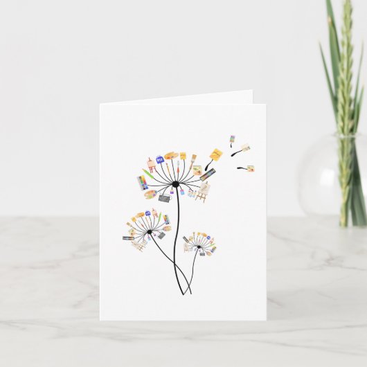愛絵画人絵師芸術のためのダンデリオンの贈り物 カード (正面)