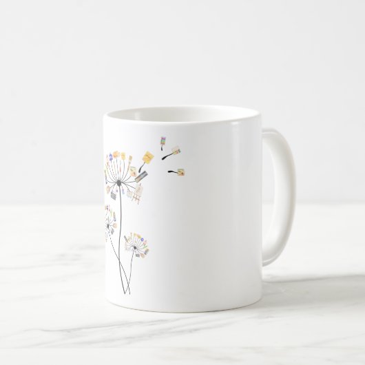 愛絵画人絵画家芸術Tへのダンデリオンギフト コーヒーマグカップ (正面右)