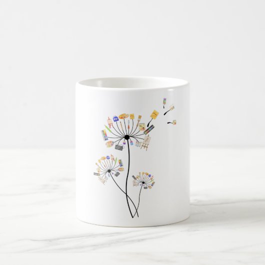 愛絵画人絵画家芸術Tへのダンデリオンギフト コーヒーマグカップ (中央)