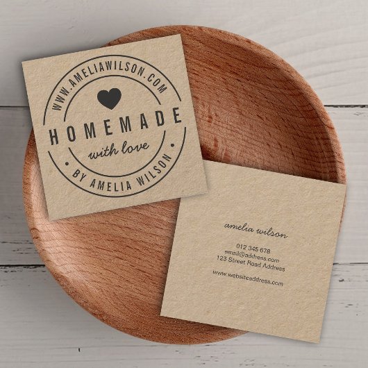 愛縁どのハートで手作り スクエア名刺