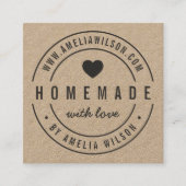 愛縁どのハートで手作り スクエア名刺 (正面)