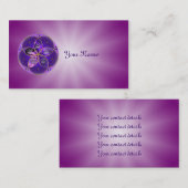 愛美術のすみれ色のピンクの金星の花 名刺 (正面/裏面)