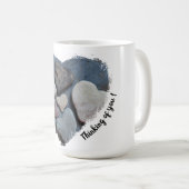 愛考えの岩とハート型の岩 コーヒーマグカップ (正面右)