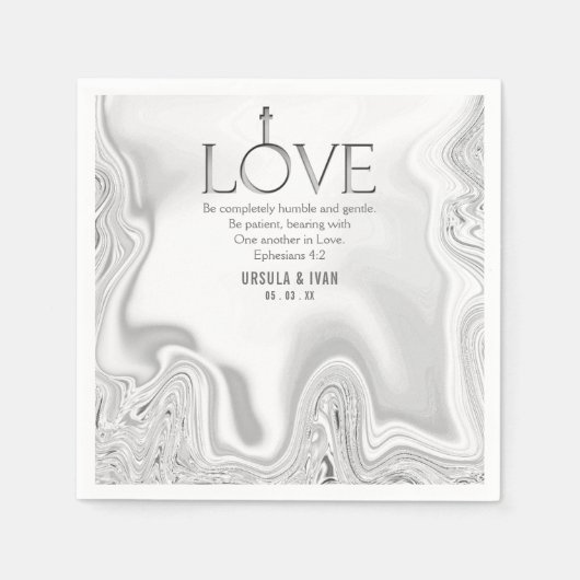 愛聖なる書物、 経典聖句エペソ4結婚:2の スタンダードカクテルナプキン (正面)