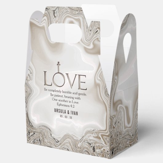 愛聖なる書物、 経典聖句エペソ4:2結婚のタペストル フェイバーボックス (オープン)