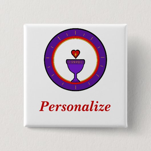 愛聖餐杯の名札 缶バッジ (正面)