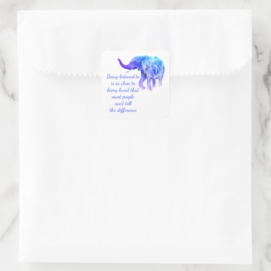 愛聞象動物アートと同じこと スクエアシール (バッグ)