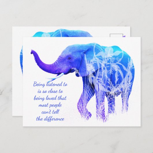 愛聞象動物アートと同じこと ポストカード (正面/裏面)