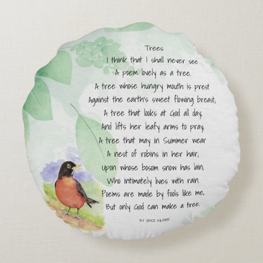 愛自然感動的の木キルマー投げ ラウンドクッション (裏面)