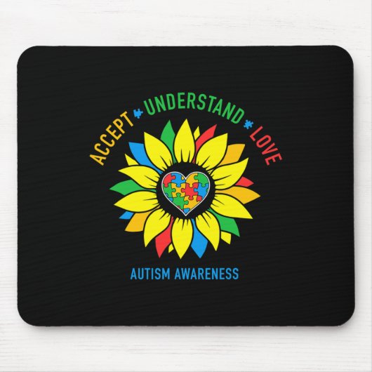 愛自閉症啓発ひまわり理解 マウスパッド (正面)