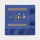 愛航海の結婚の 箔ナプキン (正面)