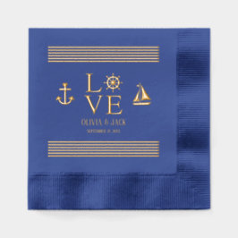 愛航海の結婚の 箔ナプキン