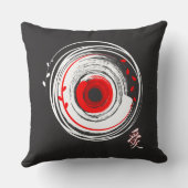 愛色彩の鮮やかという言葉でビニールのレコードを磨く クッション (裏面)