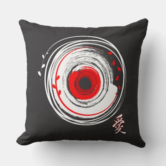 愛色彩の鮮やかという言葉でビニールのレコードを磨く クッション (正面)