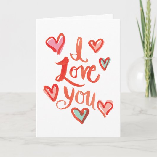 愛色彩の鮮やかハート記念日 カード (正面)