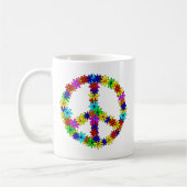 愛花のピースサイン コーヒーマグカップ (左)