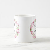 愛花柄のバラのリースの歩行 コーヒーマグカップ (中央)