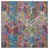 愛落書きの生地 ファブリック (見本)