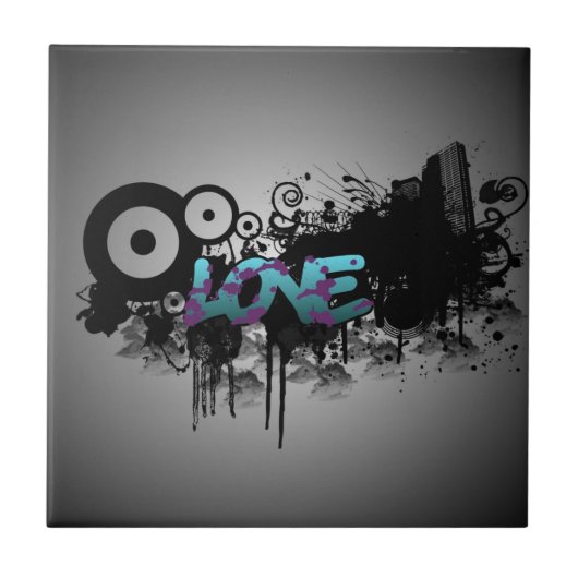 愛落書き タイル (正面)