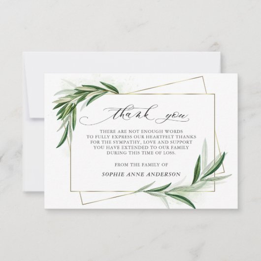 愛葉した記憶の中の人生のお祝い サンキューカード (正面)