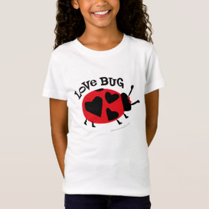 愛虫のかわいい女の子のTシャツ Tシャツ