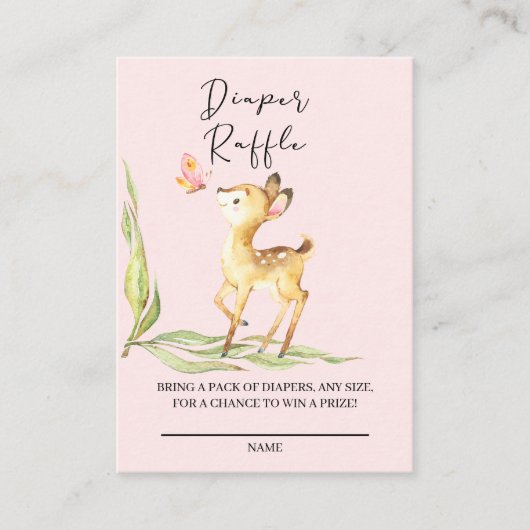 愛装ベビー鹿おむつラッフルチケット エンクロージャーカード (正面)