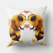 愛装飾用クッションのミツバチ(20 x 20") クッション (裏面)