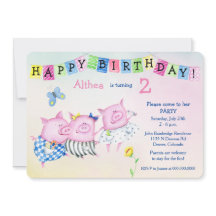 愛装3豚子供の誕生日パーティー