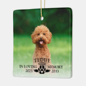 愛記憶の中でペット記念犬の写真記念C セラミックオーナメント (左)