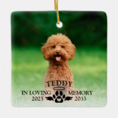 愛記憶の中でペット記念犬の写真記念C セラミックオーナメント (正面)
