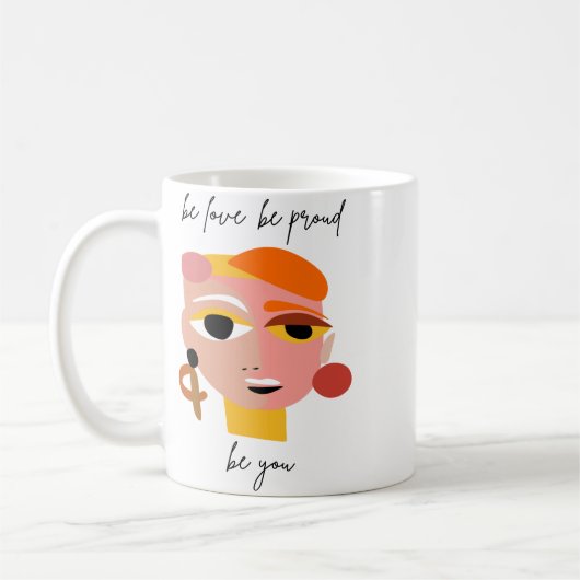 愛誇りを持ったする コーヒーマグカップ (左)
