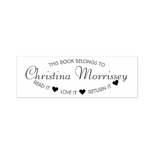 愛読して返す本パーソナライズされた セルフインキングスタンプ (デザイン)
