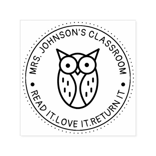 愛読し帰るフクロウ先生 セルフインキングスタンプ (デザイン)