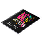 愛諺の聖書の詩のネオンペンキの(ばちゃばちゃ)跳ねる ノートブック (左側)