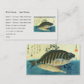 愛豆と島畑 – 広重の日本の魚 名刺 (正面/裏面)