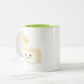 愛豆腐に人々に招待するかわいいの豆腐 ツートーンマグカップ (正面左)