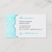 愛豪華なティール(緑がかった色)の名刺 名刺 (裏面)