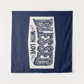 愛賛美付き（青い背景） タペストリー (正面(横))