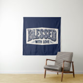 愛賛美付き（青い背景） タペストリー (インサイチュ)