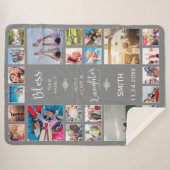 愛賛美24の家族フォトコラージュ シェルパブランケット (正面(横))